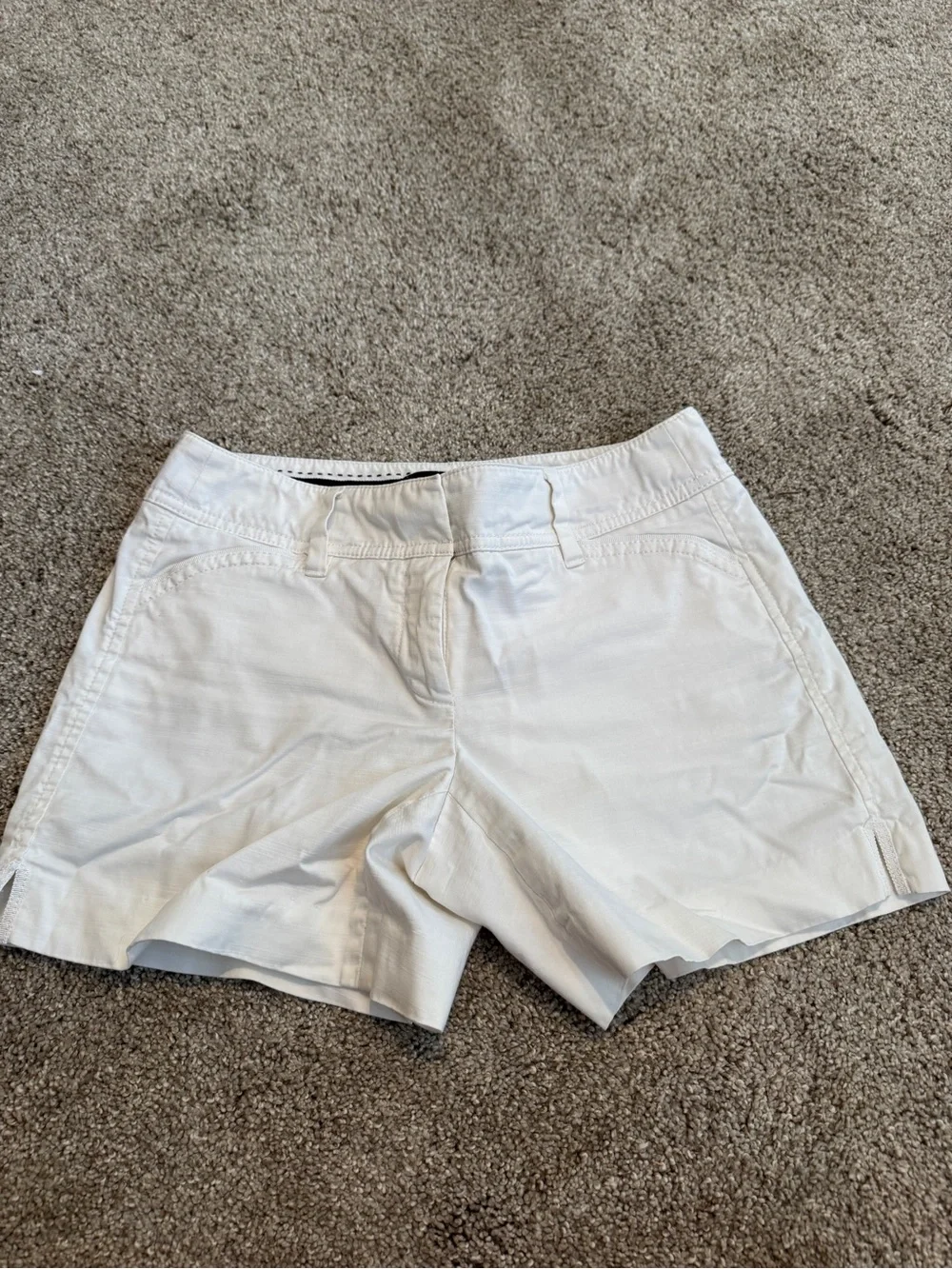 White House Black Market Crisp White Bermuda Shorts